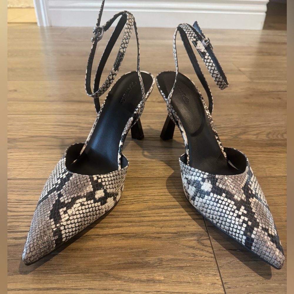 Open Edit Snakeskin Patterned Women's Heels